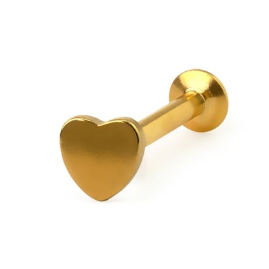 Labret neet kaunistatud südame disainiga