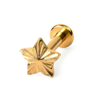 Tähekujuline tekstuuriline titaanist labret
