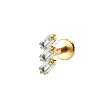 Titaanist labret baguette kivikestega