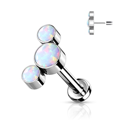 Titaanist push-in labret erinevate opaalidega