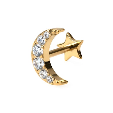 Kuuga titaanist labret tähe tagusega