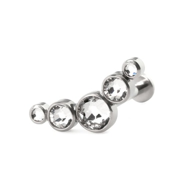 Titaanist push-in labret erinevate kivikestega