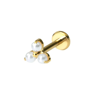 Delikaatne titaanist labret pärlitrioga
