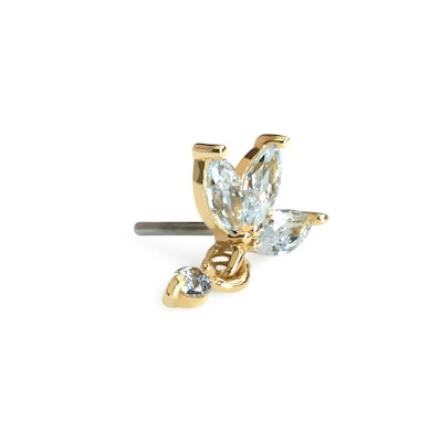14k kullast lootoslille ja ripatsiga push-in top
