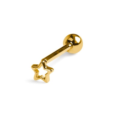 Titaanist keele barbell tähega