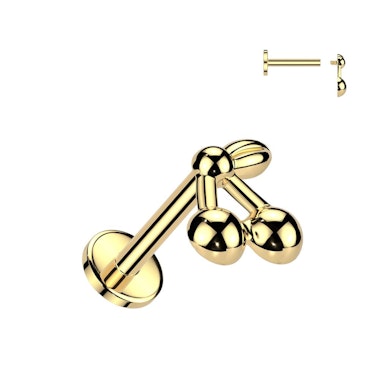Kirsiga lameda tagusega titaanist labret