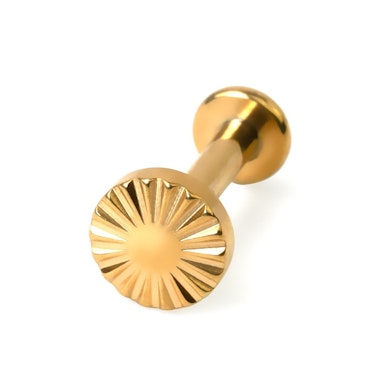 Titaanist labret teemant mustriga