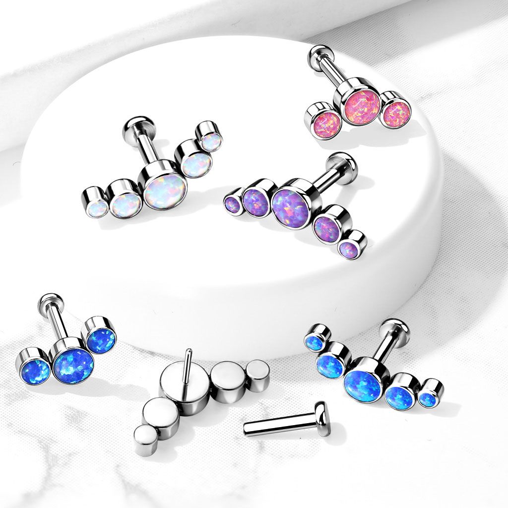 Titaanist push-in labret erinevate opaalidega