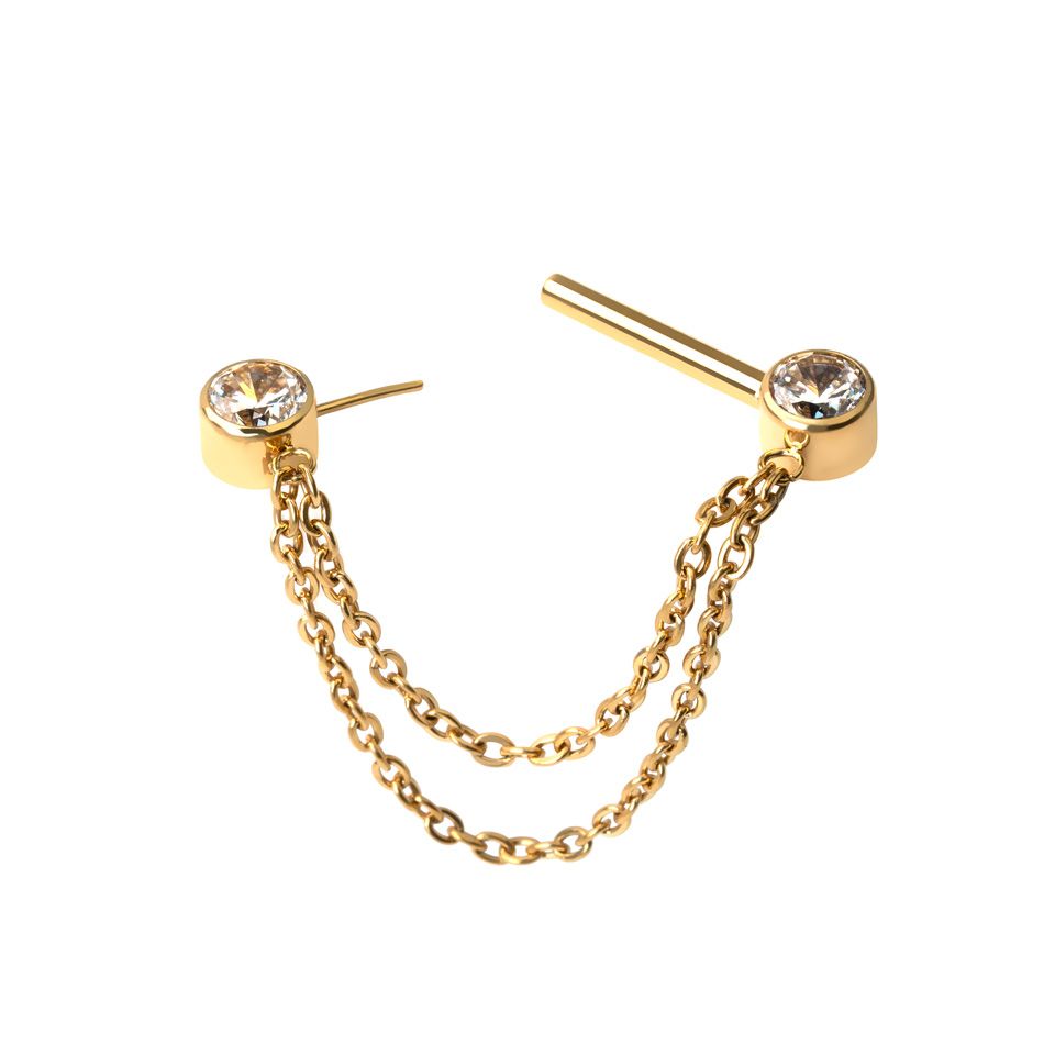 Titaanist nibu barbell kettidega