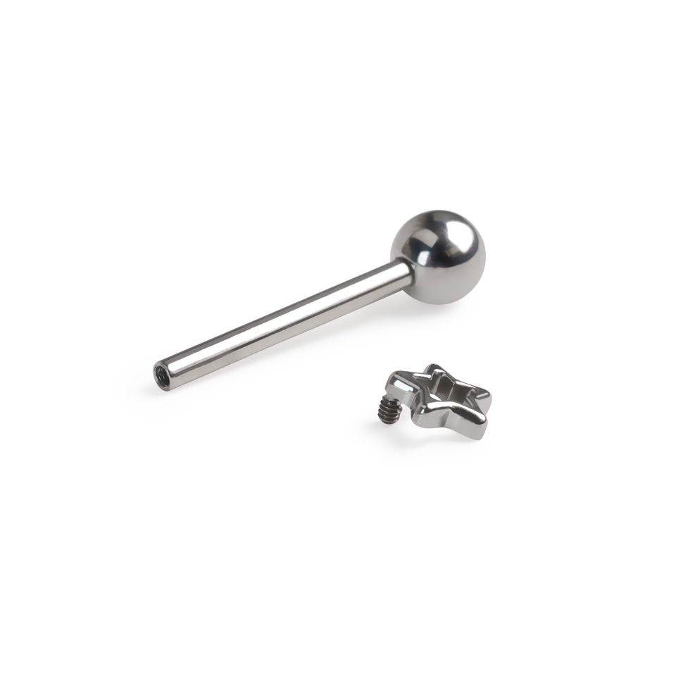 Titaanist keele barbell tähega