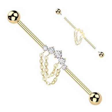 Titaanist industriaal barbell kivide ja kettidega