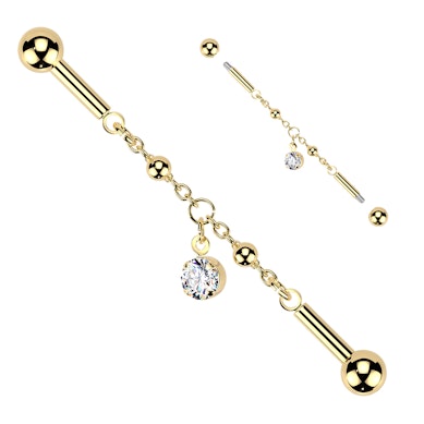 Industriaal barbell keti ja kiviga ripatsiga