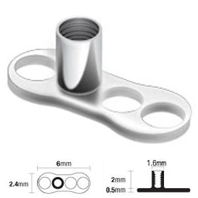 Dermal anchor base titaanist