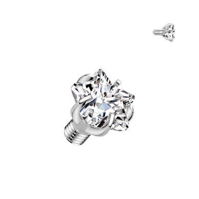 Titaanist tähest kalliskiviga dermal top