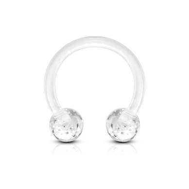 Värviefekti kuulikestega akrüülist hobuseraua kujuline neet