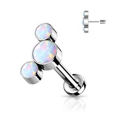 Titaanist push-in labret erinevate opaalidega
