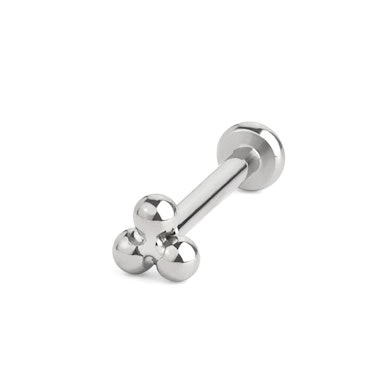 Titaanist push-in labret kolmnurkse kuulikobaraga pealsega