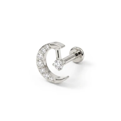 Kuu ja tähega titaanist labret
