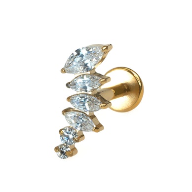 Kaardus titaanist labret kahanevate kividega