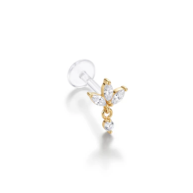 14k kullast lootoslille ja ripatsiga push-in top