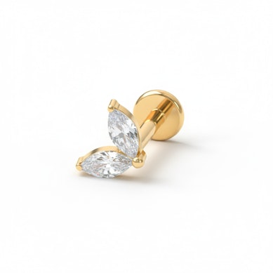 Titaanist labret kaksik-kividega