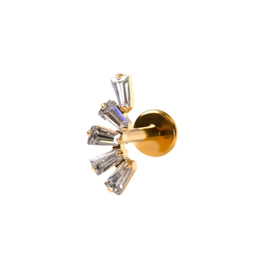 Titaanist labret baguette lõikega kividega