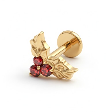 Titaanist jõulupõõsaga labret