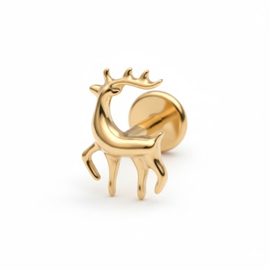 Titaanist põhjapõdraga labret