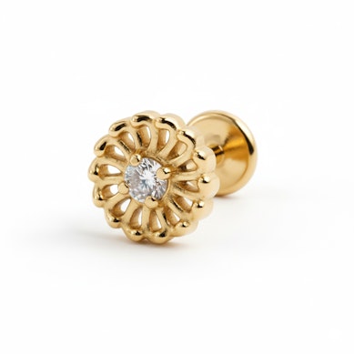 Delikaatne titaanist lillega labret