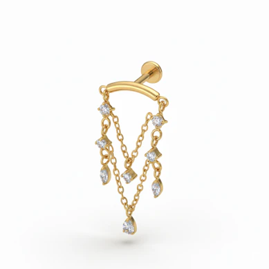 Titaanist labret lühtrist ripatsiga