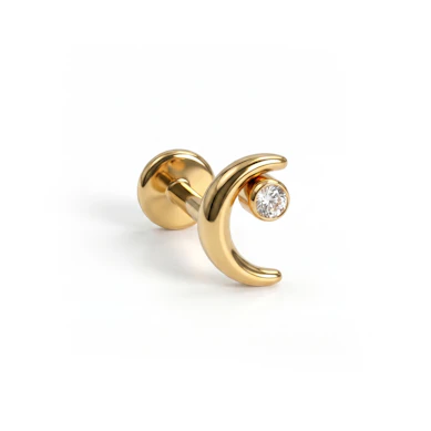 Titaanist kuu ja tähega labret 