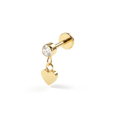 Titaanist labret südame ripatsiga