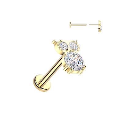 Titaanist labret kivikestega öökulliga