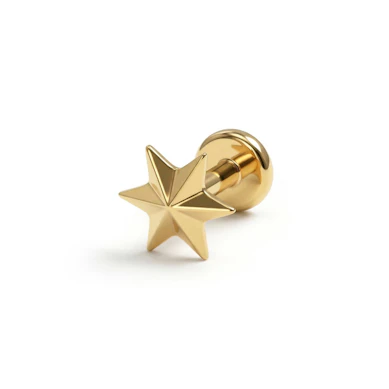 Titaanist lihvitud tähega labret