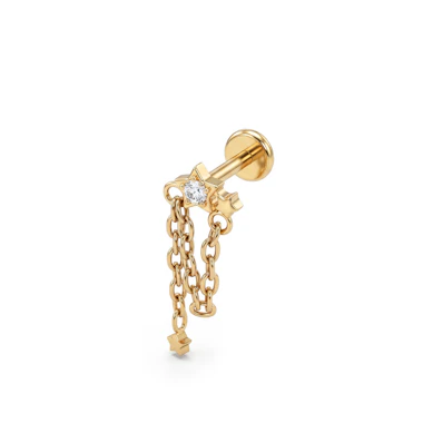 Titaanist täheripatsiga labret