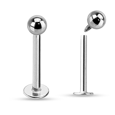 Sisekeermega titaanist labret neet