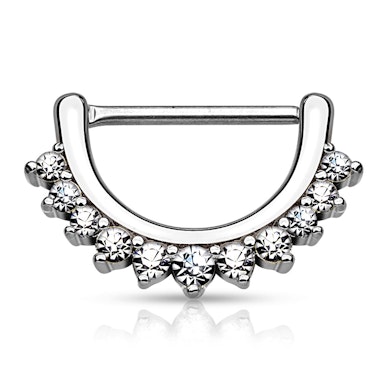 Kivikestega kaunistatud poolkuukujuline nippleclicker