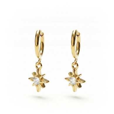 Paar huggie rõngaid päikese ripatsiga