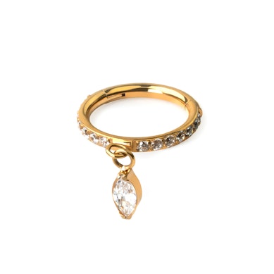 Titaanist hingega rõngas kivikeste ja markiisi ripatsiga