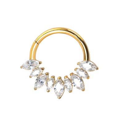 Liigendiga titaanist rõngas markiisi kividega