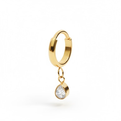 Titaanist rõngas pisar-ripatsiga