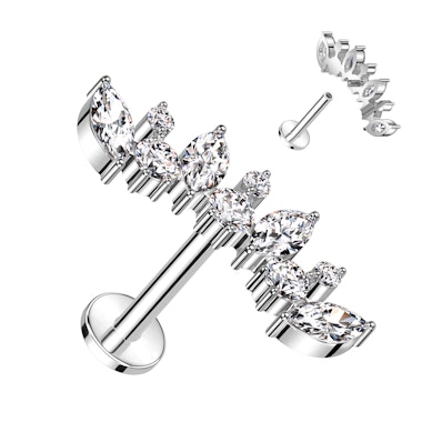 Titaanist labret ümarate ja markiisi kivikestega