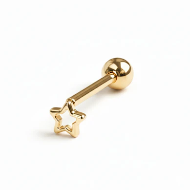 Titaanist keele barbell tähega