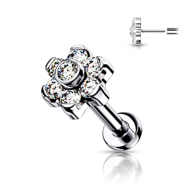 Titaanist push-in labret kividest lillega