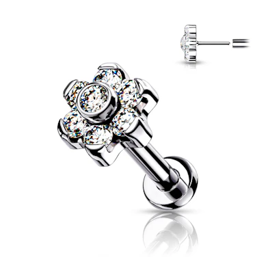 Titaanist push-in labret kividest lillega