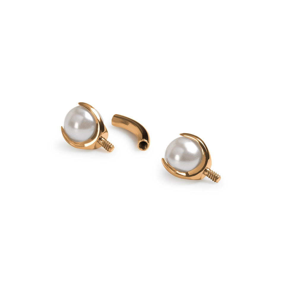 Titaanist kaardus barbell pärlitega