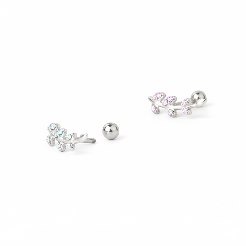 Kõrvaneet oksakese ja kivikestest lehtedega