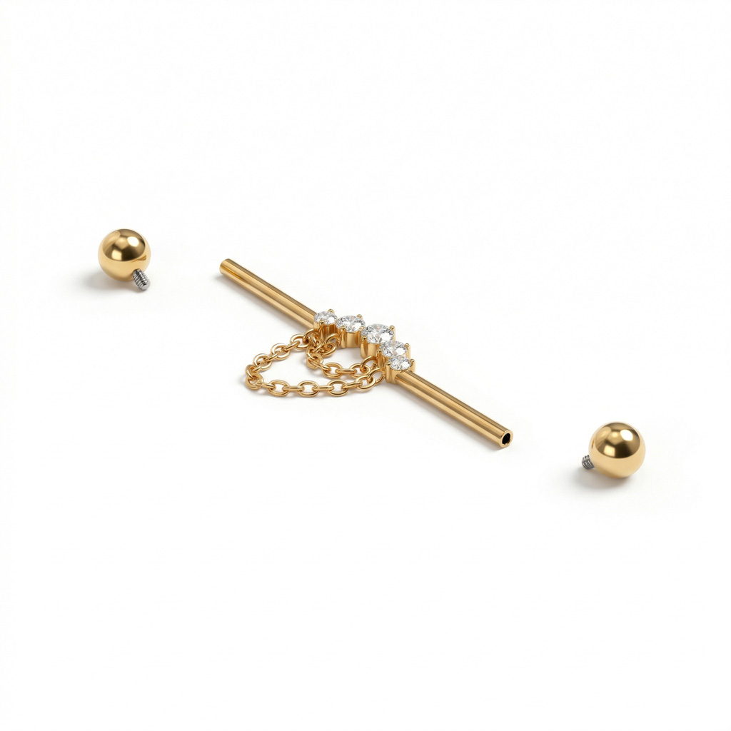 Titaanist industriaal barbell kivide ja kettidega