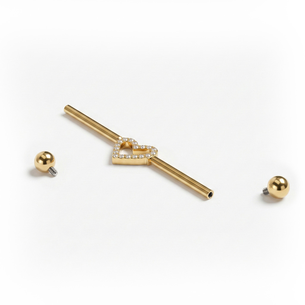 Titaanist industriaal barbell südamega