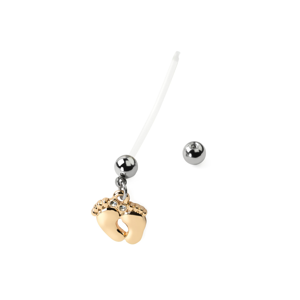 Nabaneet kaunistatud läikivate jalajälgedega rasedatele